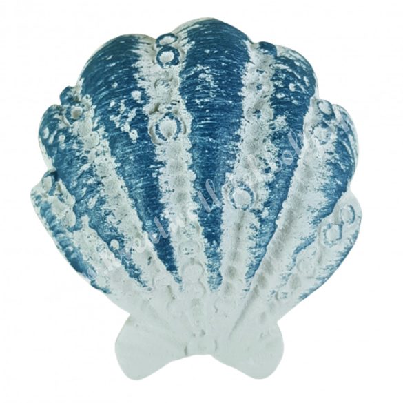 Ragasztható kagyló, kék-fehér, 3x3,5 cm
