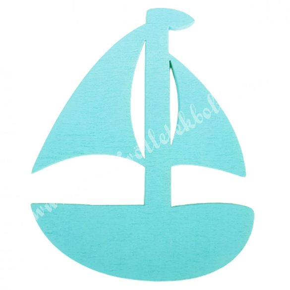 Fadekor, vitorlás hajó, türkiz, 4x5 cm