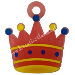 Gumigyűrű dísz, korona, 2,3x2 cm