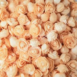 Habrózsa/ polifoam rózsa, barack, 3 cm, 50db/csomag