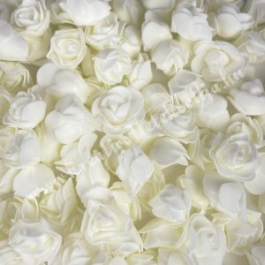 Habrózsa/ polifoam rózsa, krém, 3 cm, 50 db/csomag