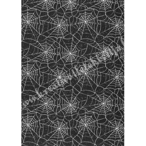 Halloween kartonpapír, apró minták-pókháló, 20x29,5 cm