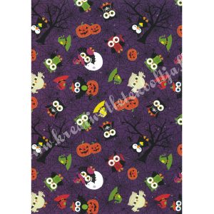 Halloween kartonpapír, bagoly-pókháló, 20x29,5 cm