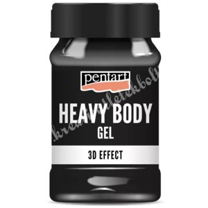 Pentart gélpaszta - heavy body gél - fényes, fekete, 100 ml