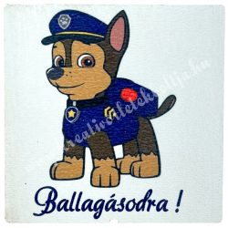 Mdf tábla, négyzet, Mancs őrjárat, Chase, 6,3 cm