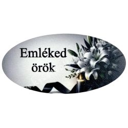 Mdf tábla, ovális, Emléked örök, szürke, 6x3 cm
