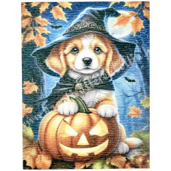 Mdf tábla, téglalap, kutya tökkel, 6,5x8,5 cm