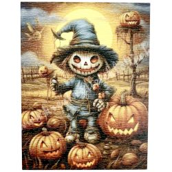 Mdf tábla, téglalap, lidérc tökkel, 6,5x8,5 cm