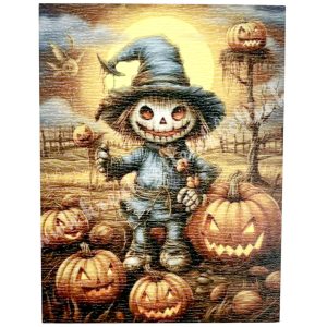 Mdf tábla, téglalap, lidérc tökkel, 6,5x8,5 cm