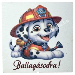 Mdf tábla, négyzet, Mancs őrjárat, Marshall, 6,3 cm