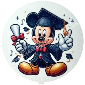 Mdf tábla, kerek, Mickey egér, 6,5 cm