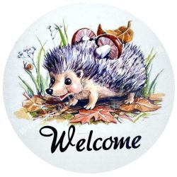 Mdf tábla, kerek, süni gombával, 13 cm