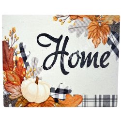 Mdf tábla, téglalap, tök, home felirattal, 10x8 cm