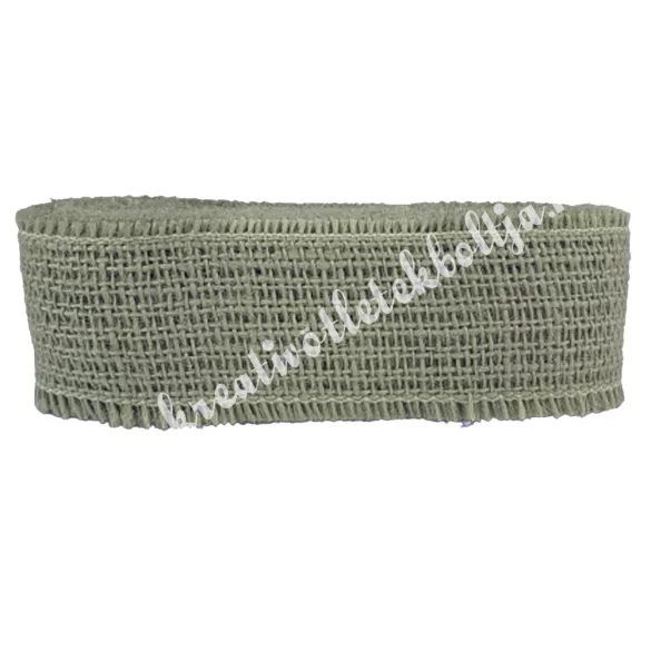 Juta szalag, ezüstszürke, 5 cm