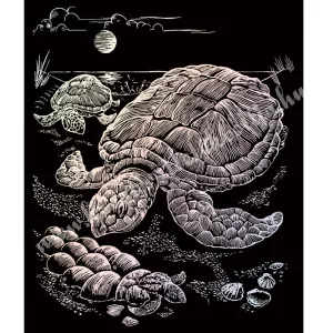 Karckép gravírozó készlet karctűvel, teknős, holográf, 20x25 cm