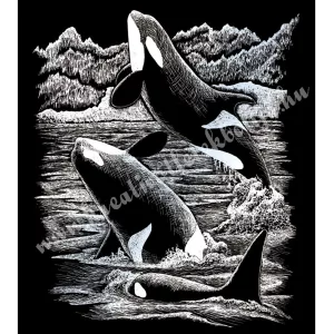 Karckép gravírozó készlet karctűvel, orka, ezüst, 20x25 cm