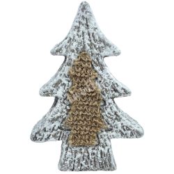 Kerámia fenyőfa, fehér-barna, 11,5x17 cm