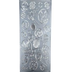 Kontúrmatrica, húsvét, tojások, ezüst, 10x23 cm