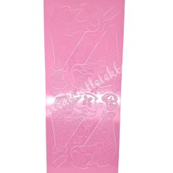 Kontúrmatrica, babaváró, rózsaszín, 10x23 cm
