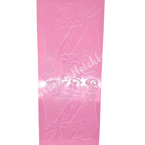 Kontúrmatrica, babaváró, rózsaszín, 10x23 cm