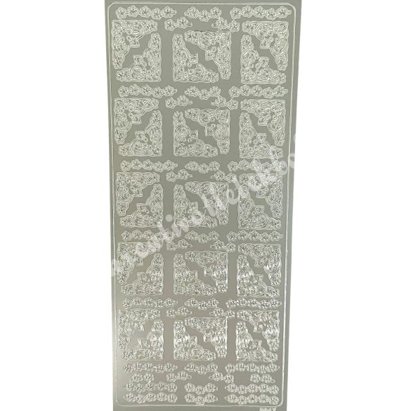 Kontúrmatrica, sarokminta, ezüst, 10x23 cm