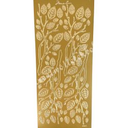 Kontúrmatrica, levelek és ágak, arany, 10x23 cm