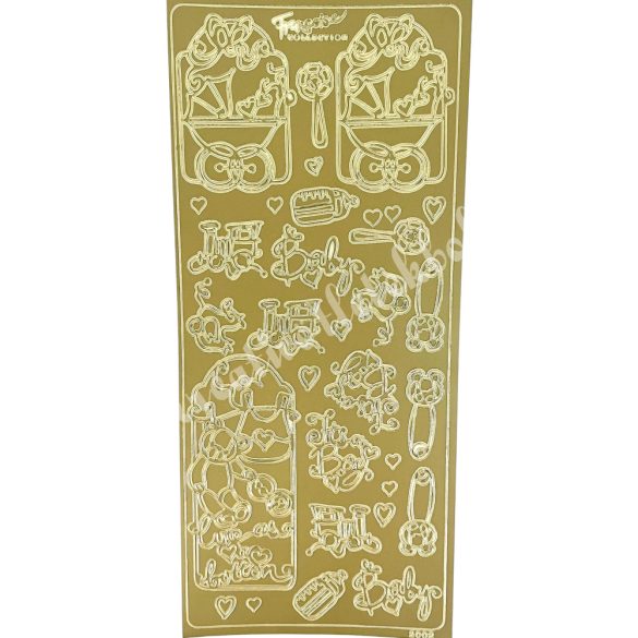 Kontúrmatrica, babaváró, arany, 10x23 cm