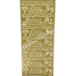 Kontúrmatrica, Boldog évfodulót, arany, 10x23 cm