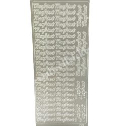 Kontúrmatrica, meghívó, ezüst, 10x23 cm