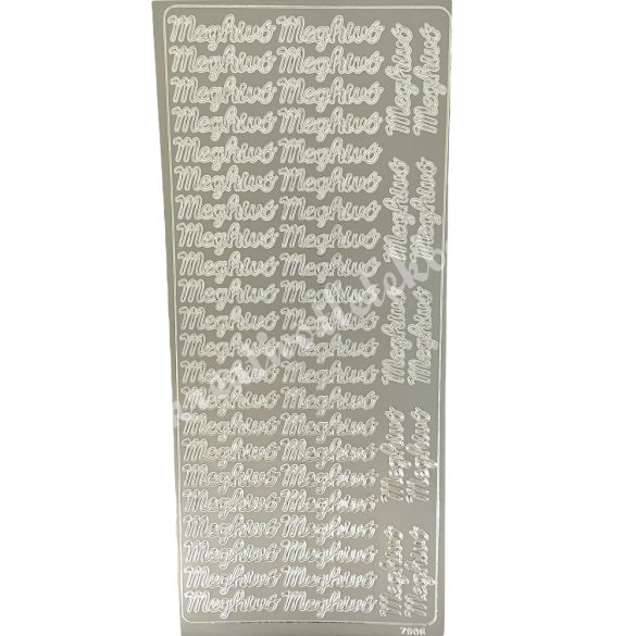 Kontúrmatrica, meghívó, ezüst, 10x23 cm