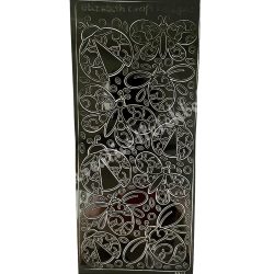   Kontúrmatrica, katicák, pillangók és méhecskék, fekete, 10x23 cm