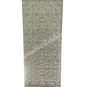 Kontúrmatrica, csillagos girland, ezüst, 10x23 cm