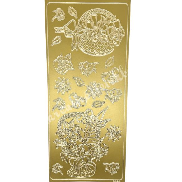 Kontúrmatrica, virágkosarak, arany, 10x23 cm