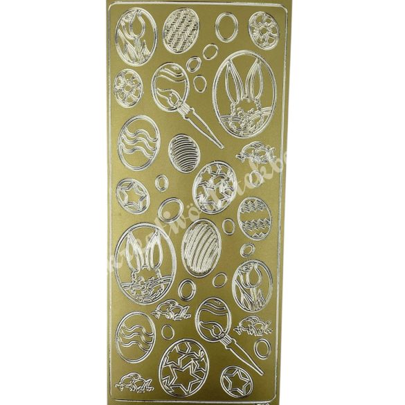 Kontúrmatrica, húsvét, tojások, arany, 10x23 cm