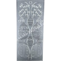 Kontúrmatrica, húsvét, tojás, ezüst, 10x23 cm