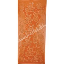   Kontúrmatrica, húsvét, tojás és nyuszi, narancs, 10x23 cm