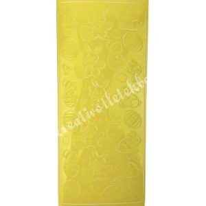 Kontúrmatrica, húsvét, tojás és nyuszi, sárga, 10x23 cm