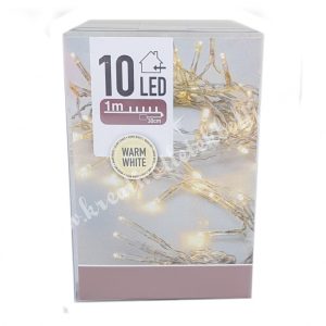 LED-es égősor, 10 izzós, meleg fehér