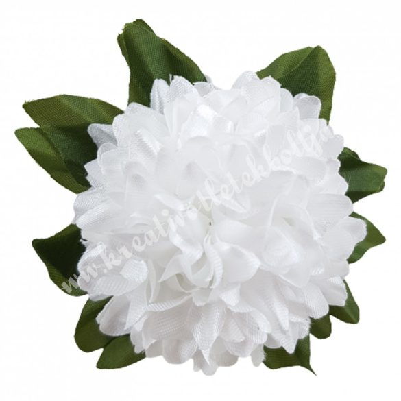 Leveles krizantém virágfej, fehér, 9 cm