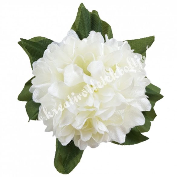 Leveles krizantém virágfej, törtfehér, 11 cm