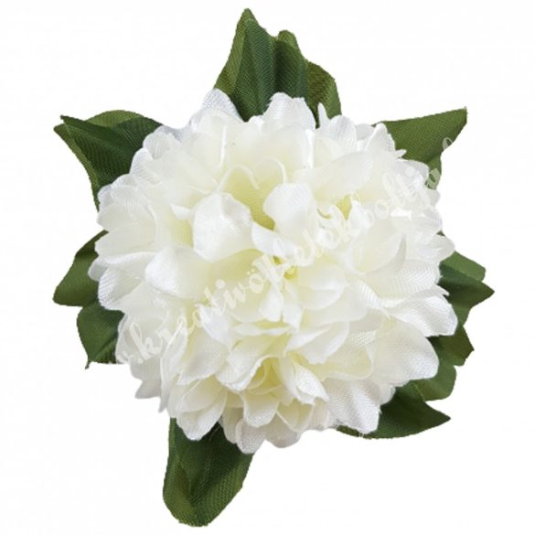 Leveles krizantém virágfej, törtfehér, 9 cm