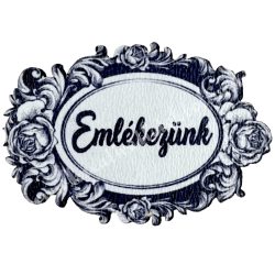 Mdf tábla, Emlékezünk, szürke, 4,5x3,2 cm