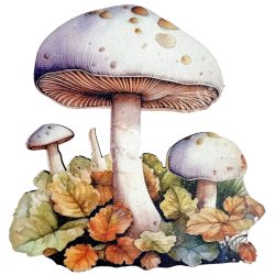 Mdf tábla, gomba, vintage lila, 9,5x9,5 cm