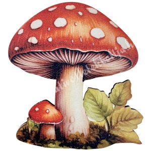 Mdf tábla, gomba, piros, 9,5x9 cm