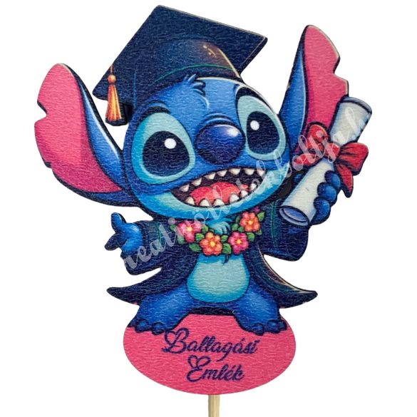 Betűzős mdf tábla, Stitch, 7,5x8,5 cm