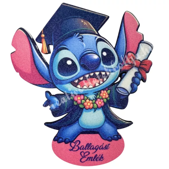 Mdf tábla, Stitch, 7,5x8,5 cm