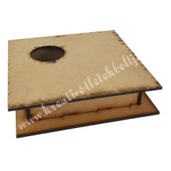   Dekor alap, MDF doboz kivágott körrel, aszimetrikus, 18x5 cm