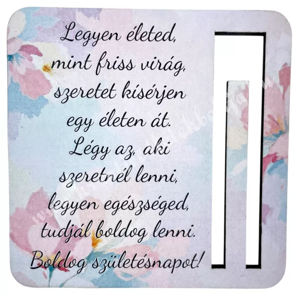 Mdf pénzátadó, születésnap, 8,5x8,5 cm