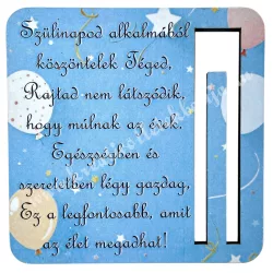 Mdf pénzátadó, születésnap, 8,5x8,5 cm