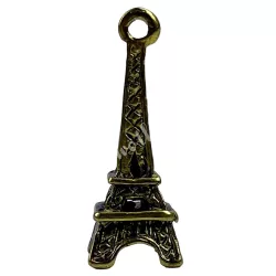 Fémmedál, Eiffel-torony, antikarany, 0,9x2,4 cm